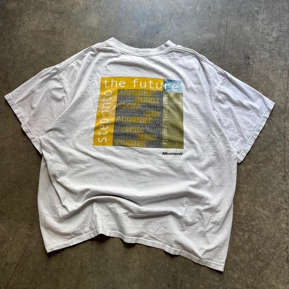 Vintage Microsoft.net Step into the Future Shirt Tech Size XL